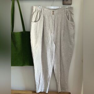 Damme Pants (L) in mid weight beige